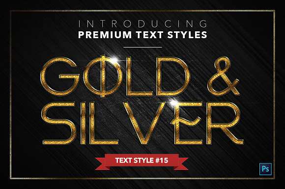 Gold & Silver #5 - 15 Text Styles in Photoshop Layer Styles - product preview 15