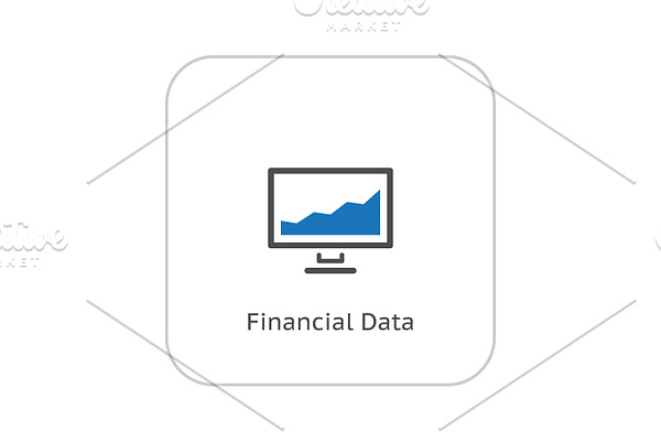 Financial Data Icon. Business Concept. Flat Design.