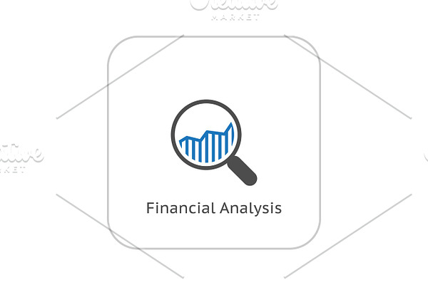 Financial Analysis Icon. Business Concept. Flat Design.