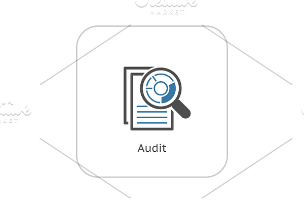 Flat Audit Business Icon Concept