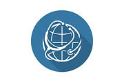 Global Health Care Icon. Flat Design.