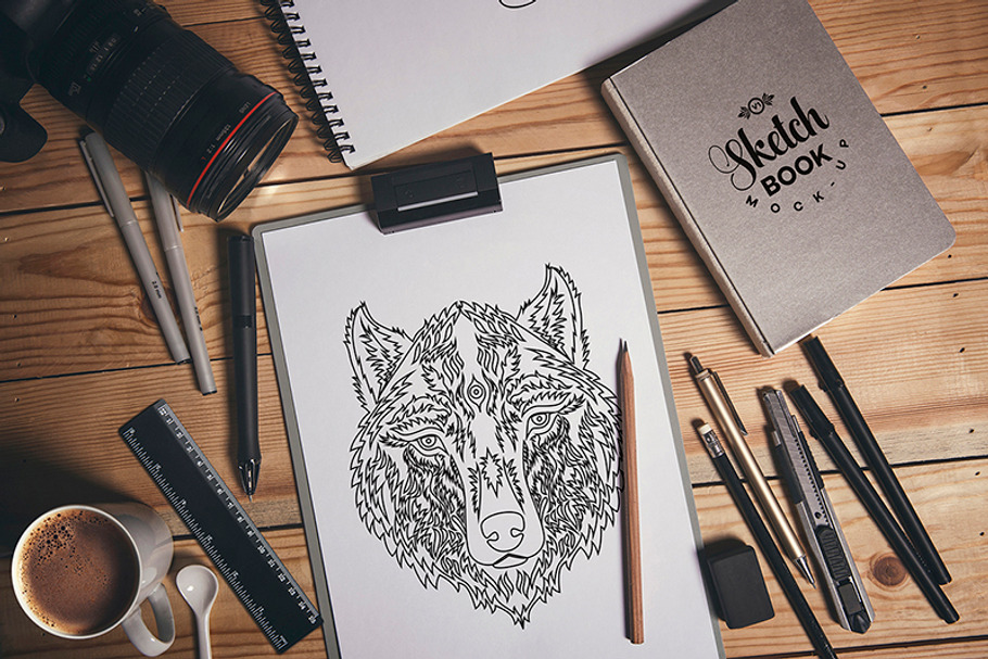 Sketch Book mockup in Mockup Templates - product preview 8