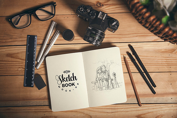 Sketch Book mockup in Mockup Templates - product preview 1