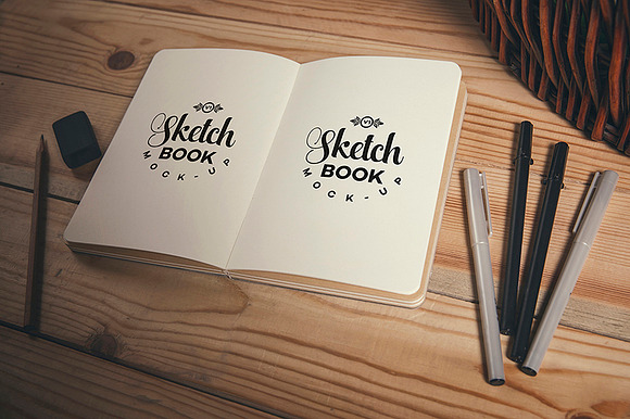 Sketch Book mockup in Mockup Templates - product preview 3