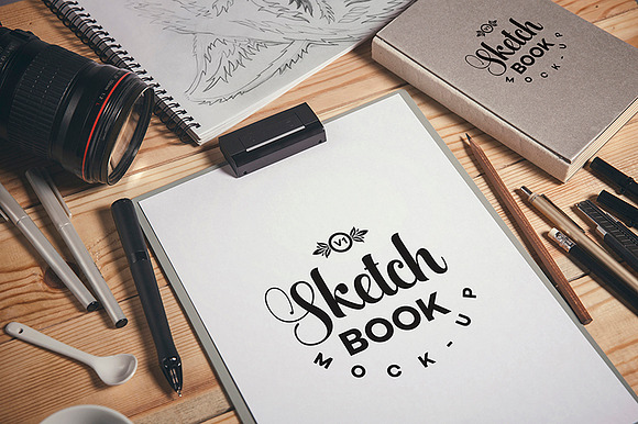 Sketch Book mockup in Mockup Templates - product preview 4