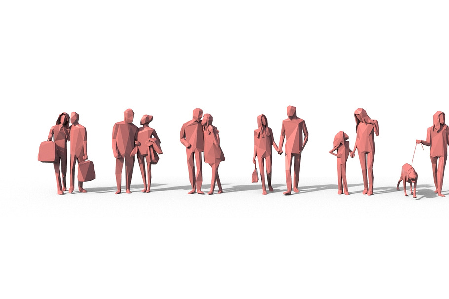Low Poly Posed People Pack 4 in People - product preview 8