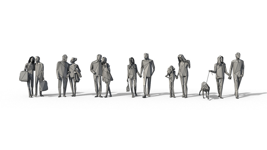 Low Poly Posed People Pack 4 in People - product preview 1