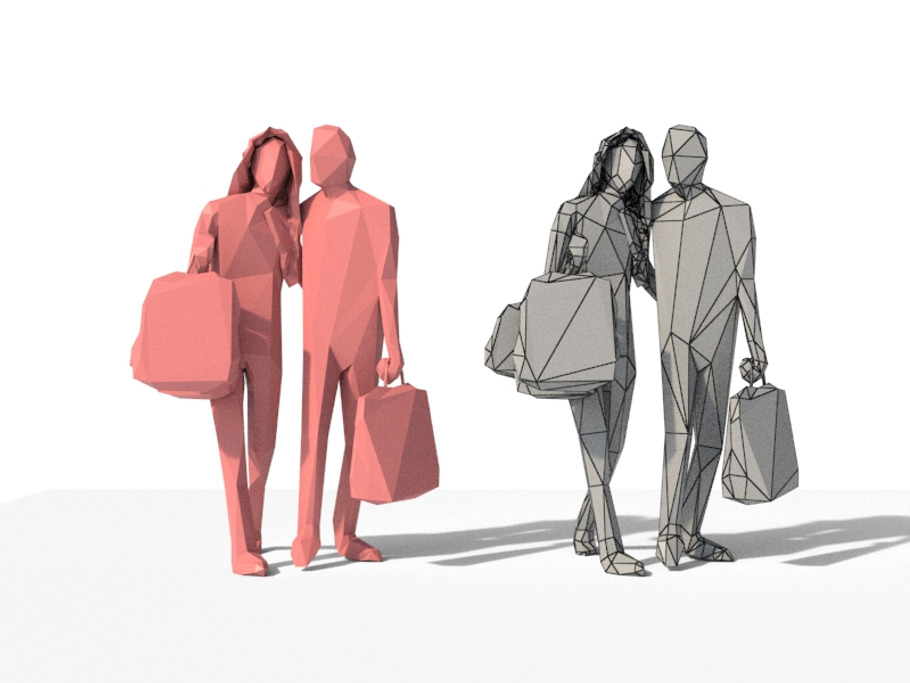 Low Poly Posed People Pack 4 in People - product preview 3