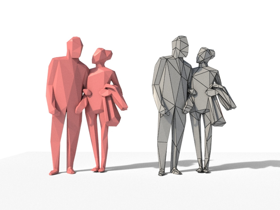 Low Poly Posed People Pack 4 in People - product preview 4