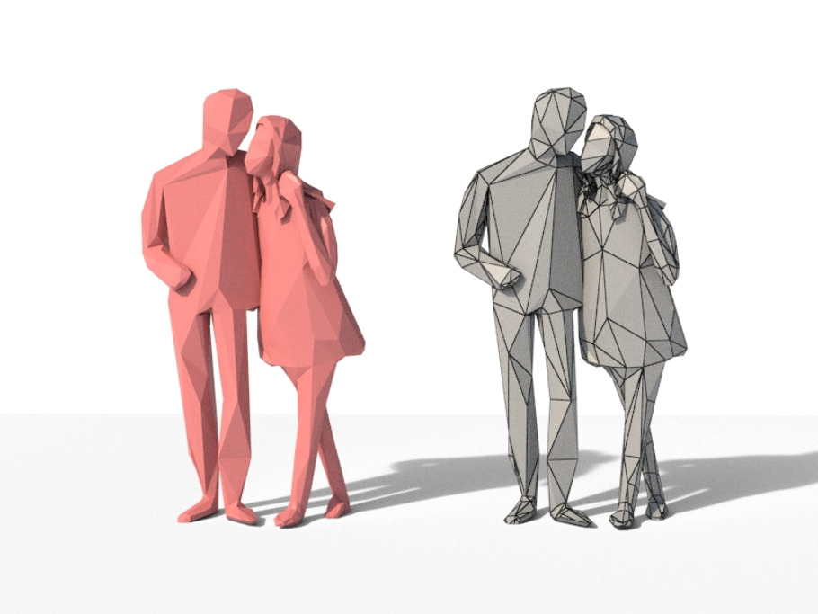 Low Poly Posed People Pack 4 in People - product preview 5