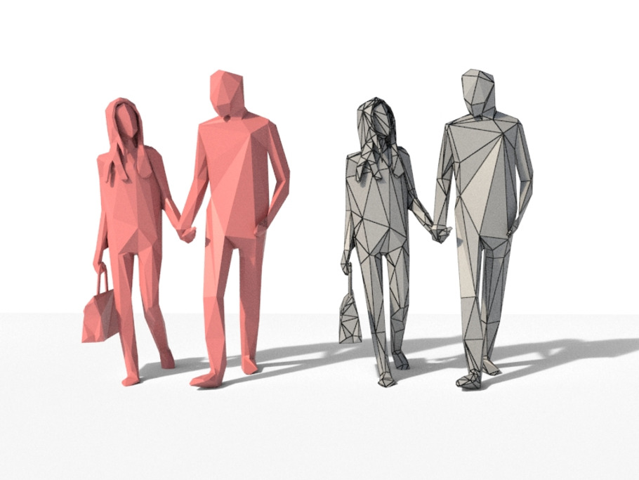 Low Poly Posed People Pack 4 in People - product preview 6