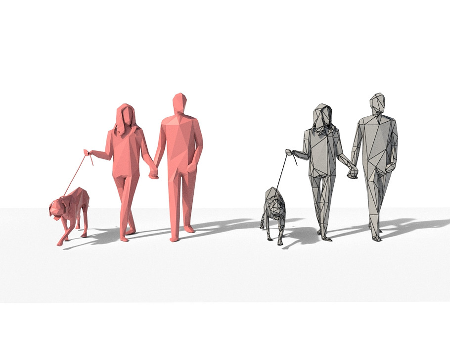 Low Poly Posed People Pack 4 in People - product preview 7