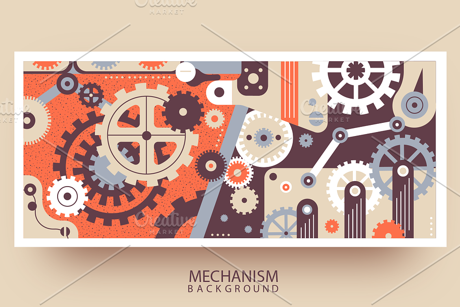 Mechanism flat background in Illustrations - product preview 8
