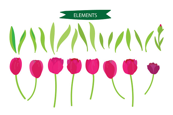 WE LOVE SPRING VECTOR ELEMENTS in Illustrations - product preview 2