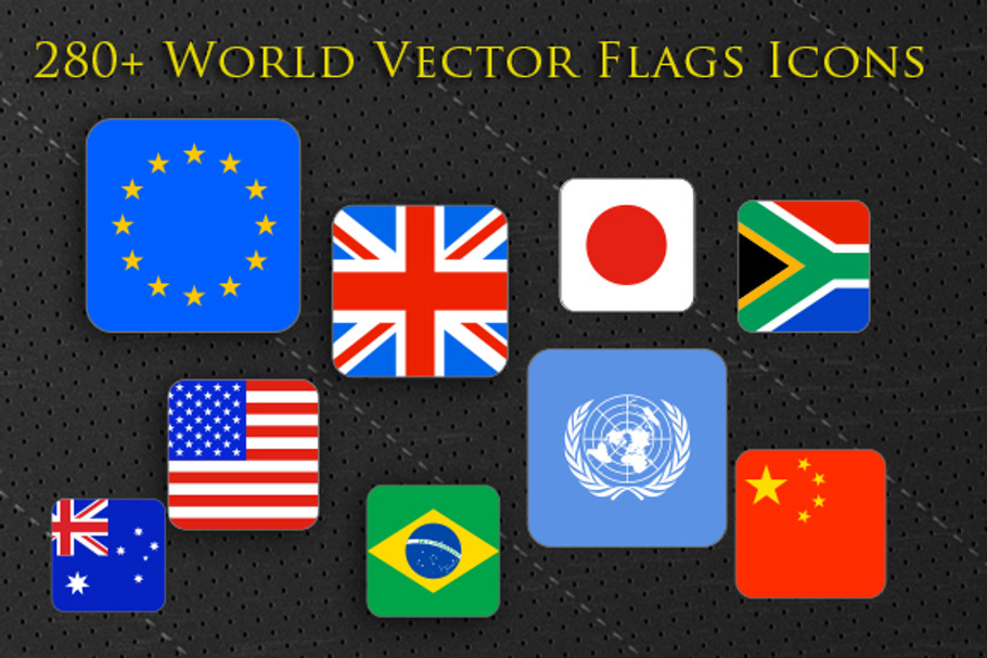 280+ World Flags Squared Icons