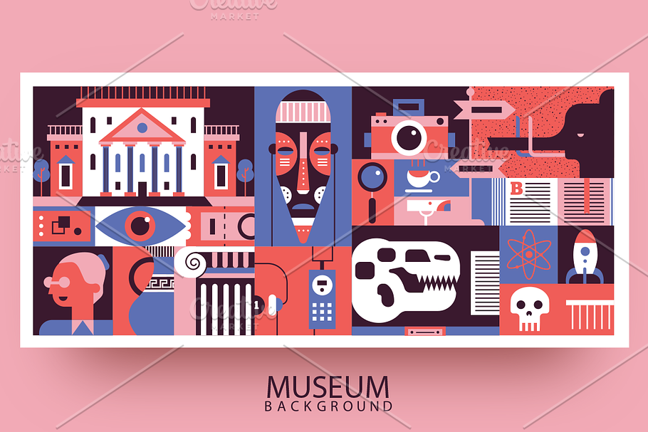 Museum abstract flat in Illustrations - product preview 8