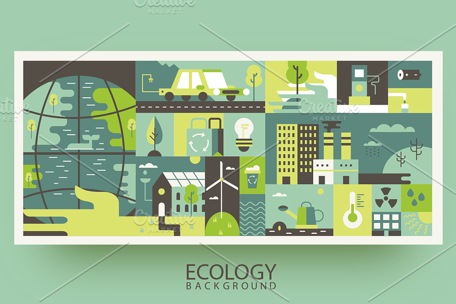 Ecology design background flat in Illustrations - product preview 8