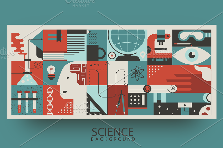 Science flat background in Illustrations - product preview 8