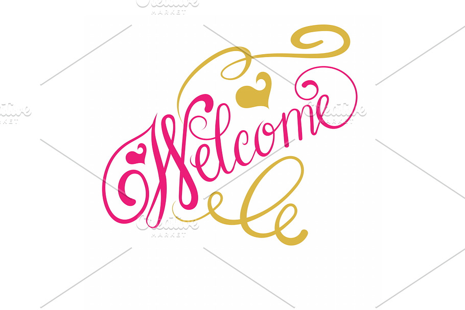 Welcome calligraphy. Vector Art in Script Fonts - product preview 8