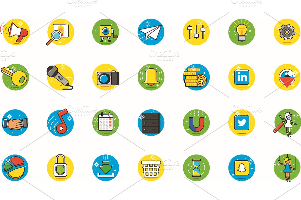 General Icons Set Flat in Illustrations - product preview 8