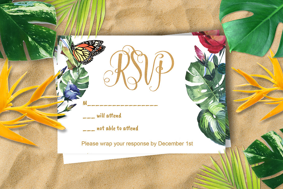 Tropical Wedding RSVP DiY