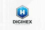 Digi Hex - Editable Letter Logo