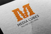 Media Cubes (Letter M) Logo
