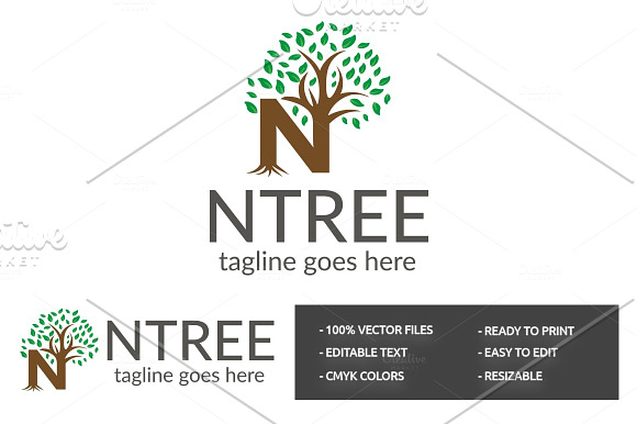 NTree (Letter N) Logo in Logo Templates - product preview 4