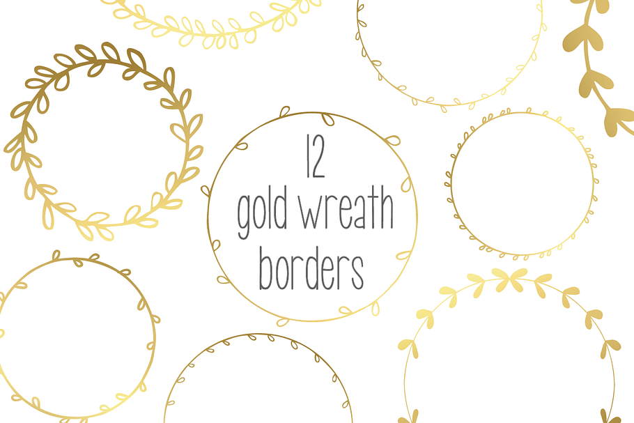 Gold Wreath Garlands // Vector, PNG in Objects - product preview 8
