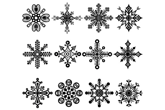Christmas Chalkboard Snowflakes in Illustrations - product preview 1