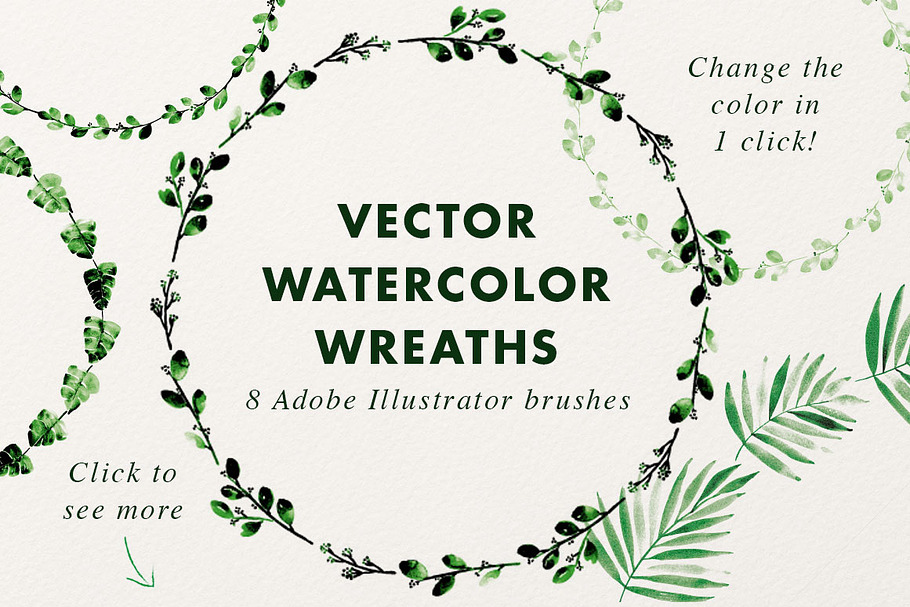 Vector Watercolor Wreaths (brushes)