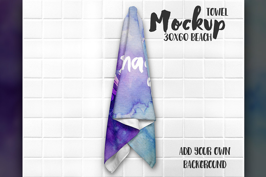 Beach towel mockup - hanging up