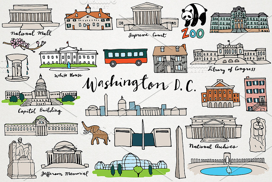 Washington DC Clipart in Illustrations - product preview 8