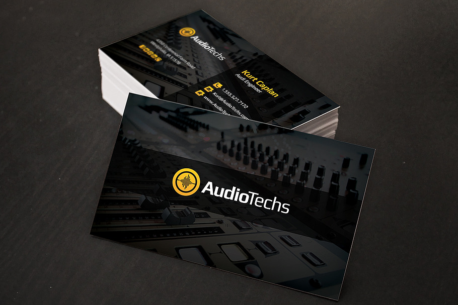Audio Engineer Business Cards + Logo