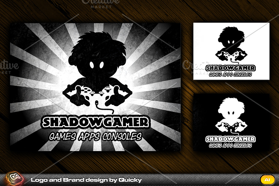 Shadow Gamer in Logo Templates - product preview 8