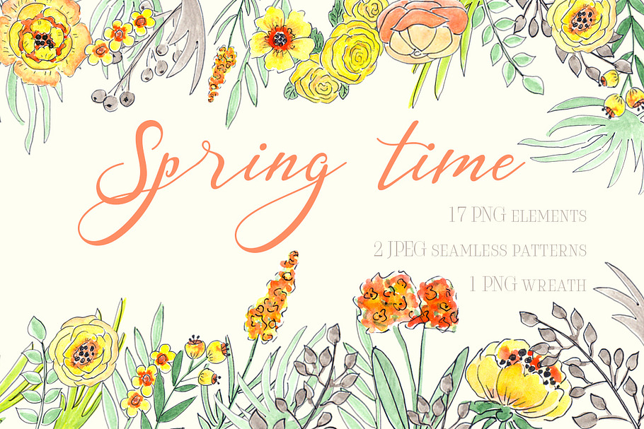 SPRING TIME watercolor set