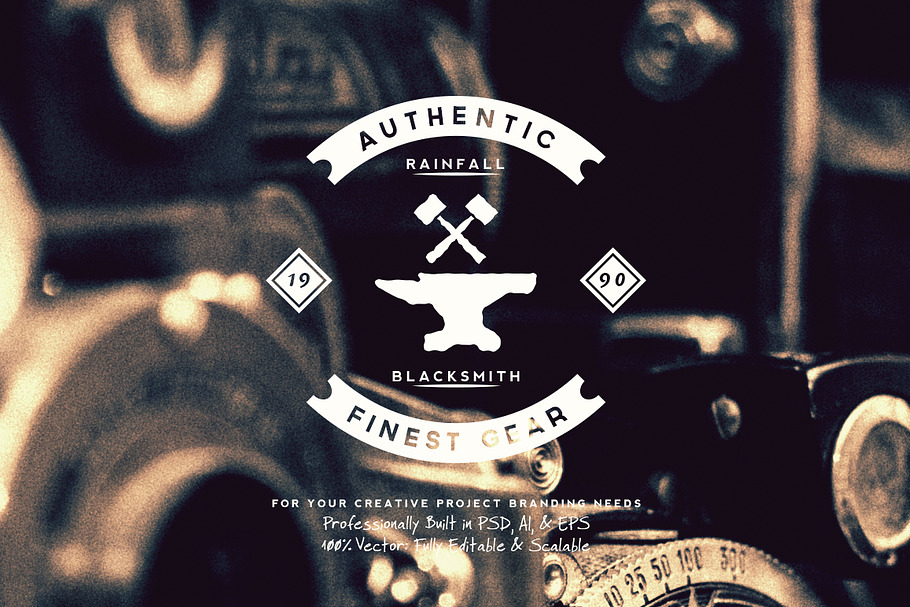 11 Trendy Vintage Insignias Vol.2 in Logo Templates - product preview 8