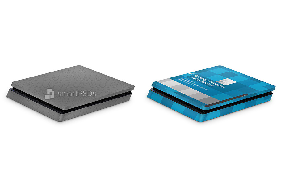 PS4 Slim Console Skin PSD Mockup in Product Mockups - product preview 8