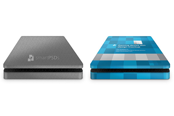PS4 Slim Console Skin PSD Mockup in Product Mockups - product preview 1