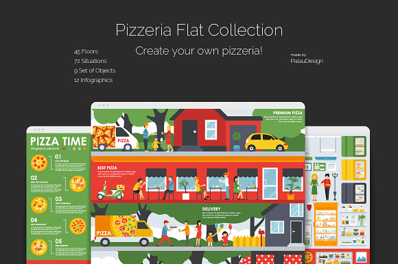 Pizzeria Flat Collection in Objects - product preview 4