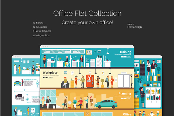 Office Flat Collection in Objects - product preview 4