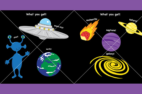 Outer space vector clipart set