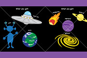 Outer space vector clipart set