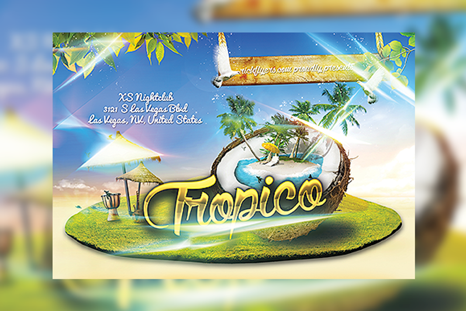 Tropico Summer Party Flyer in Flyer Templates - product preview 8