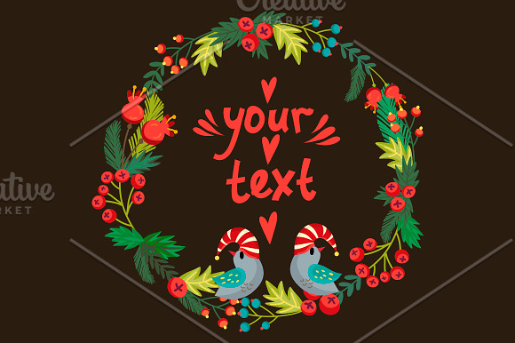 Festive wreaths in Illustrations - product preview 3