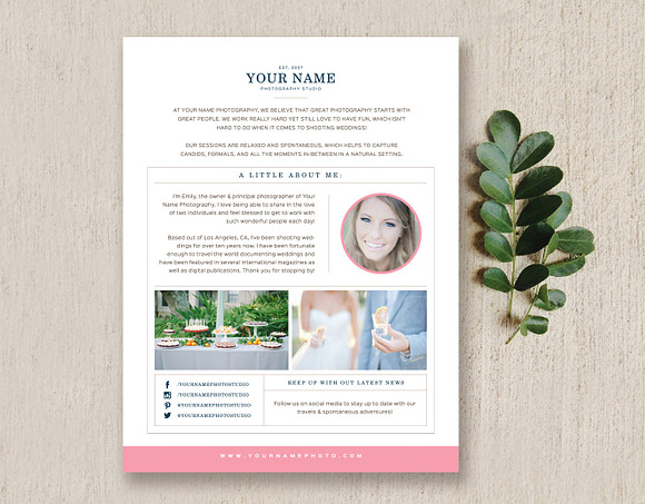 About Me Page for Photographers in Magazine Templates - product preview 2