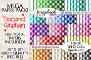 100 Colors Gingham Fabric Papers