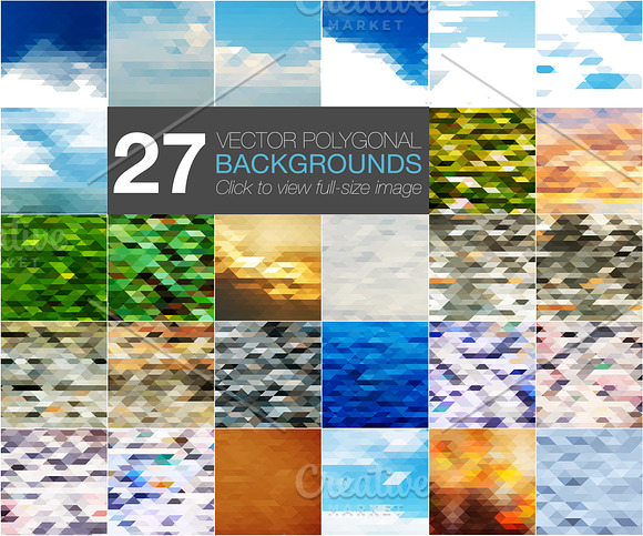 27 polygonal vector backgrounds in Patterns - product preview 1