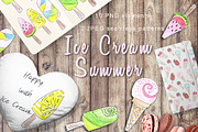 ICE CREAM SUMMER watercolor set