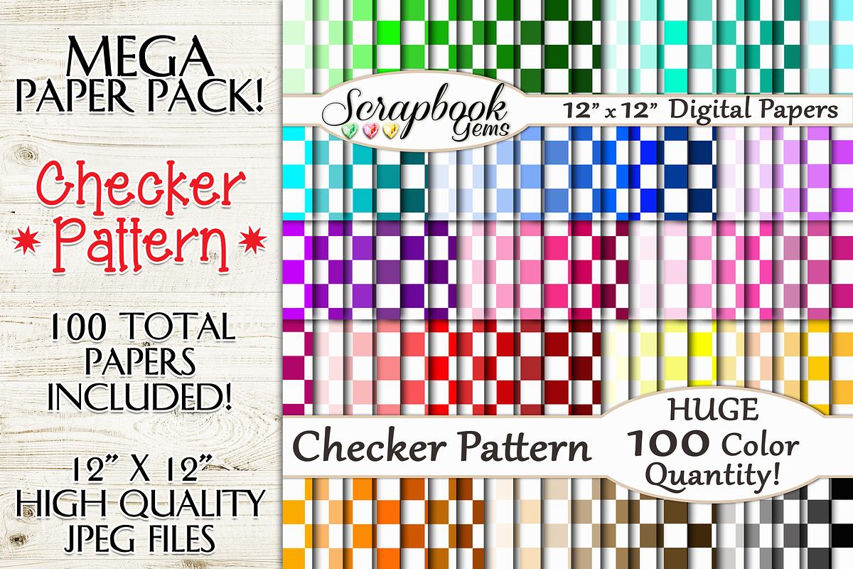 100 Colors Checker Pattern Papers in Patterns - product preview 8